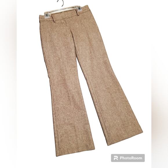 BEBE Woman's Wool blend trousers dress pants Tan tweed sz. 6 - Picture 1 of 6
